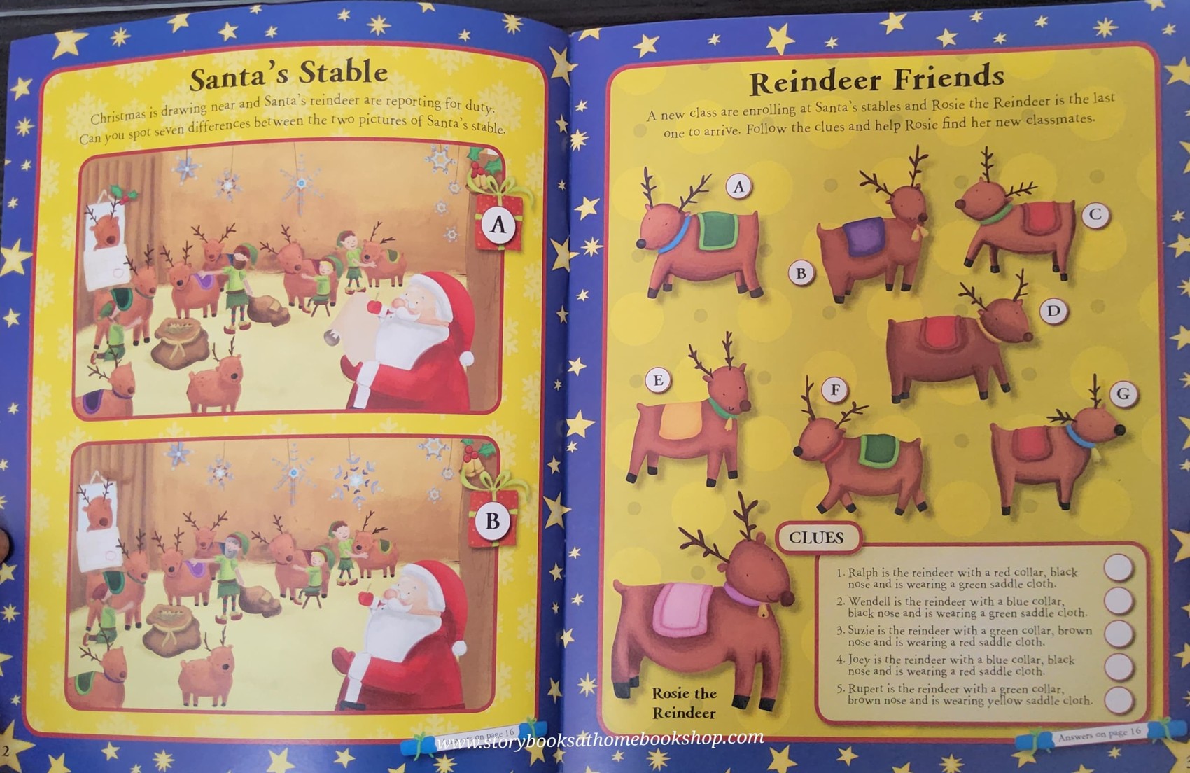 Activities Book** 🍓🍓 REINDEER'S RED NOSE WITH STICKER&ACTIVITY FUN
