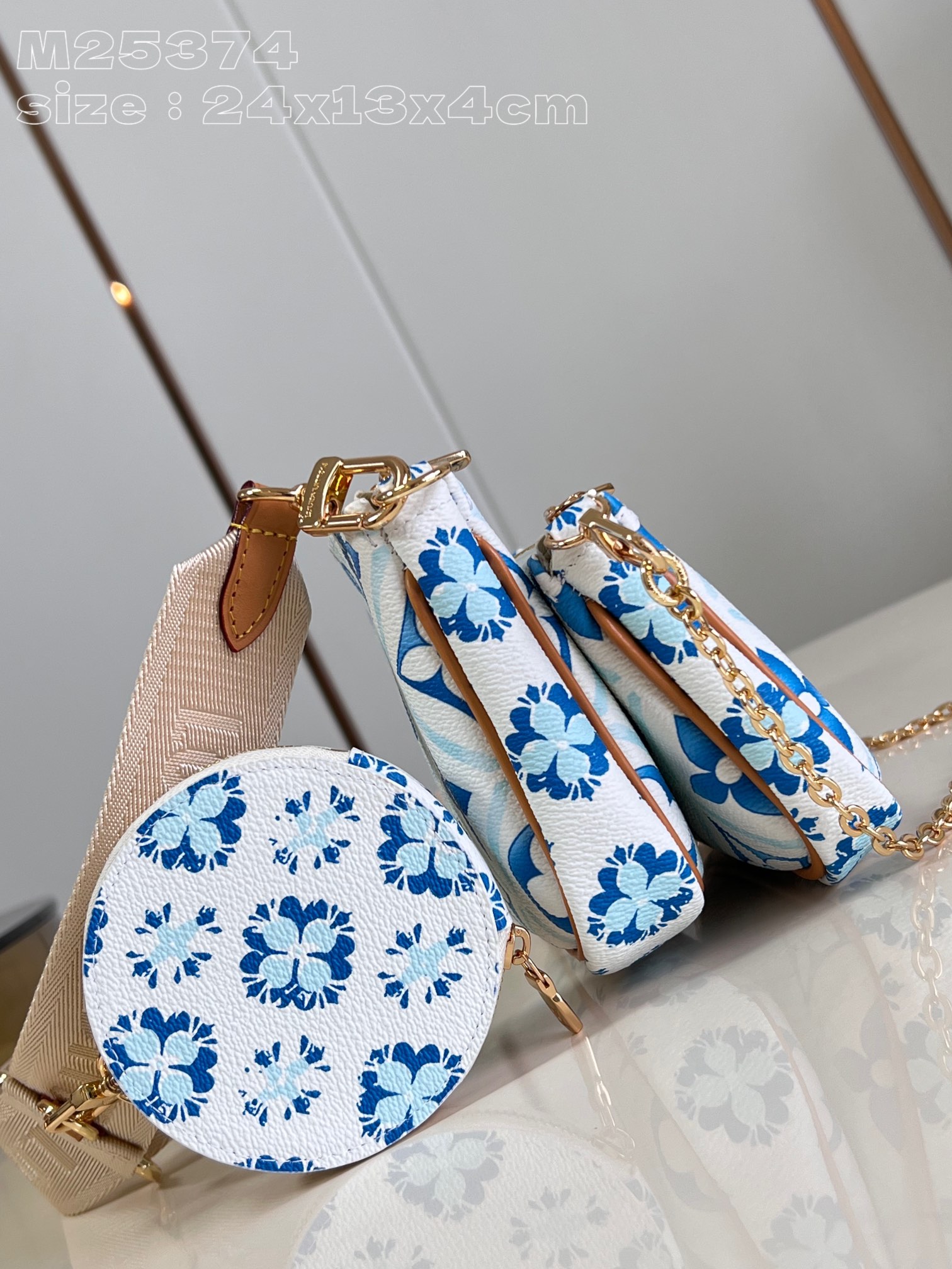 [Pre-order]กระเป๋าหลุยส์ วิตตอง รุ่น Multi Pochette Accessoires BLUE M25374 Handbags เกรด VIP คุณภาพที่ดีที่สุด