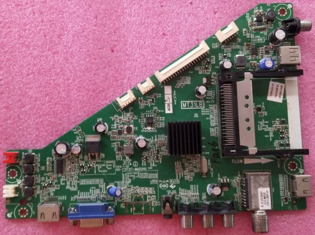 เมนบอร์ดทีวีทีซีแอล TCL ของแท้มือสองถอดจากเครื่อง รุ่นLED40D2720 :LED40D2730 :40-T31T0T-MAD2HG เบอร์จอV400HJ6-PE1