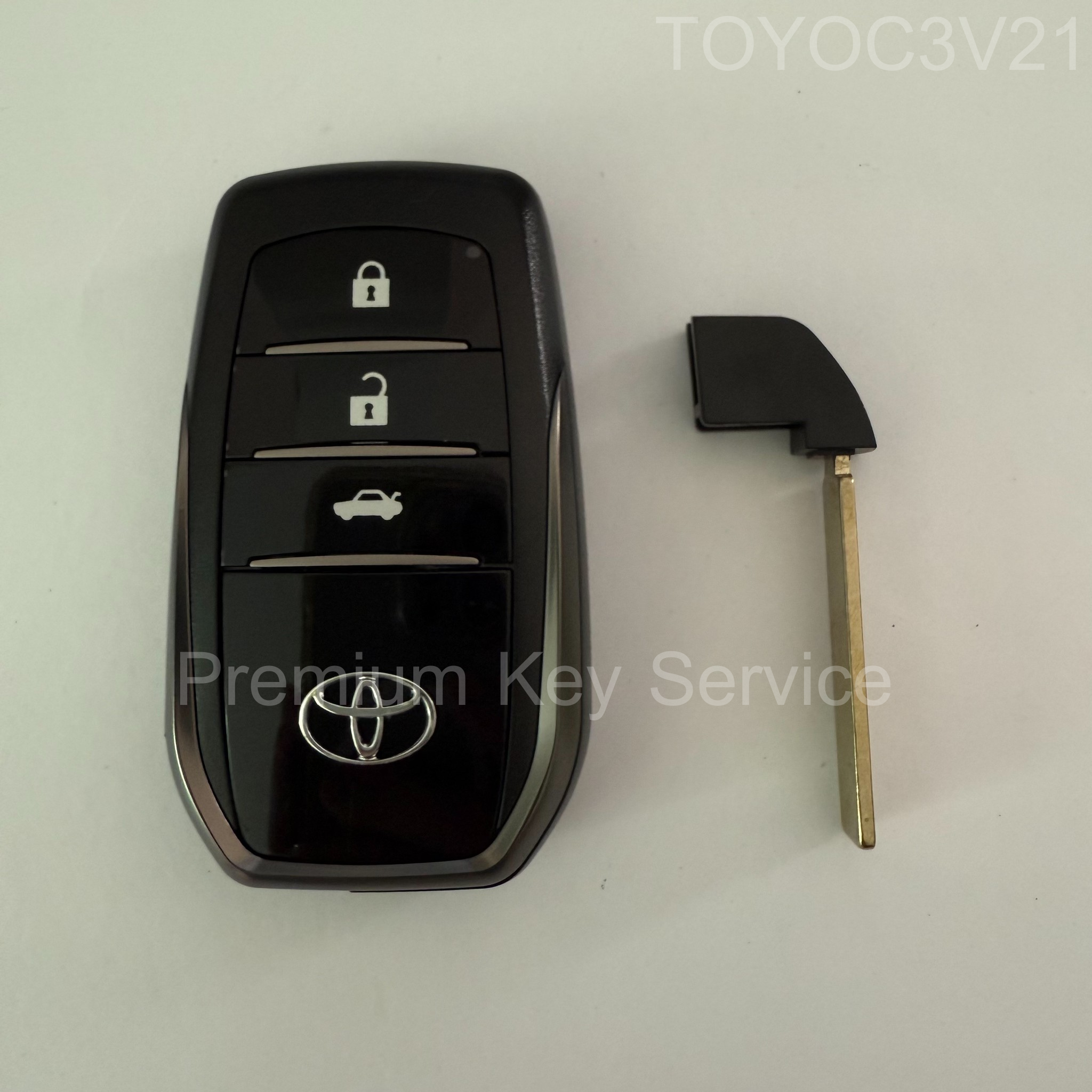 กรอบรีโมต Toyota 3 ปุ่ม หลังเรียบ