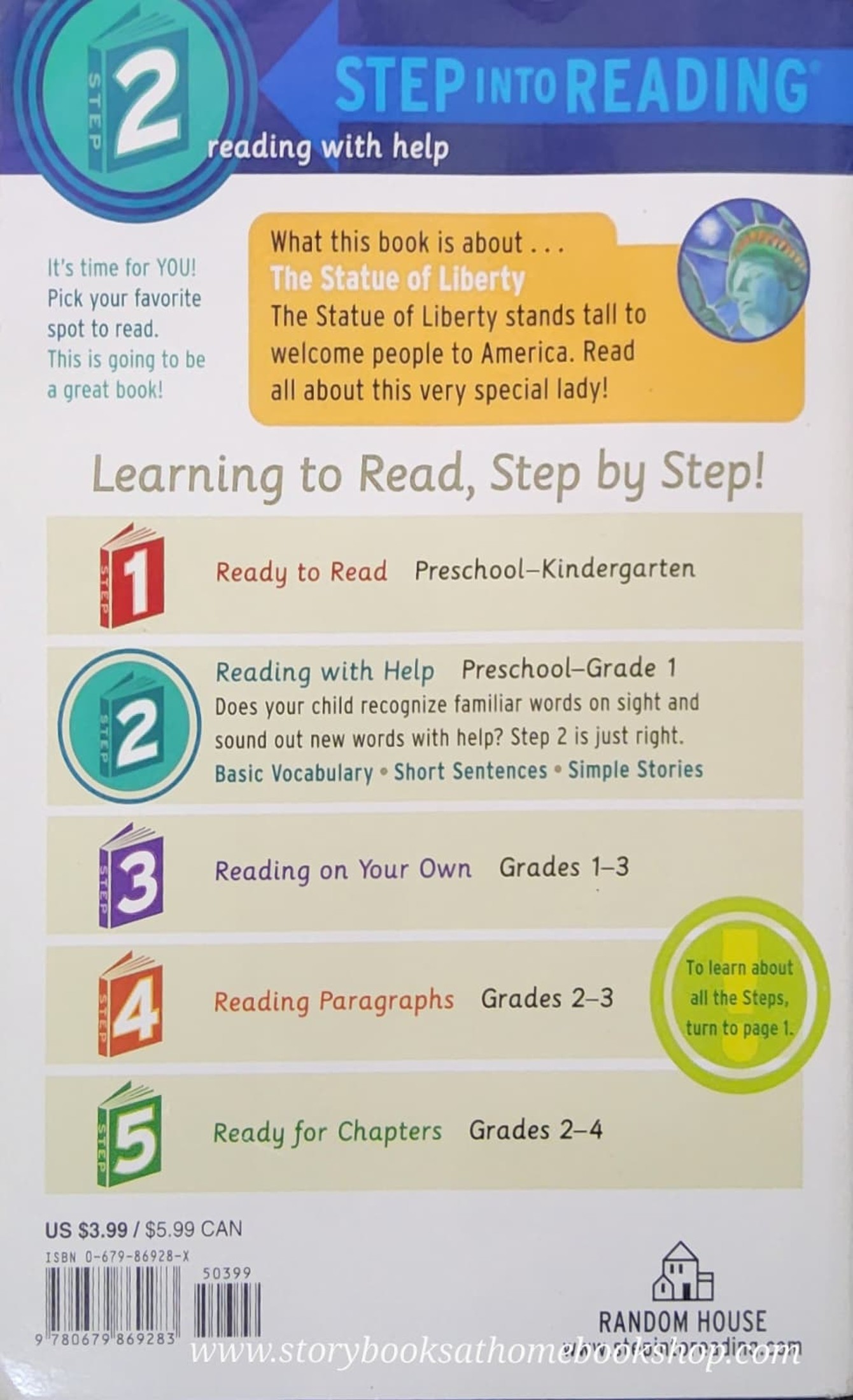 หนังสือนิทานความรู้ ** 🍅🍅STEP INTO READING 2:THE STATUE OF LIBERTY