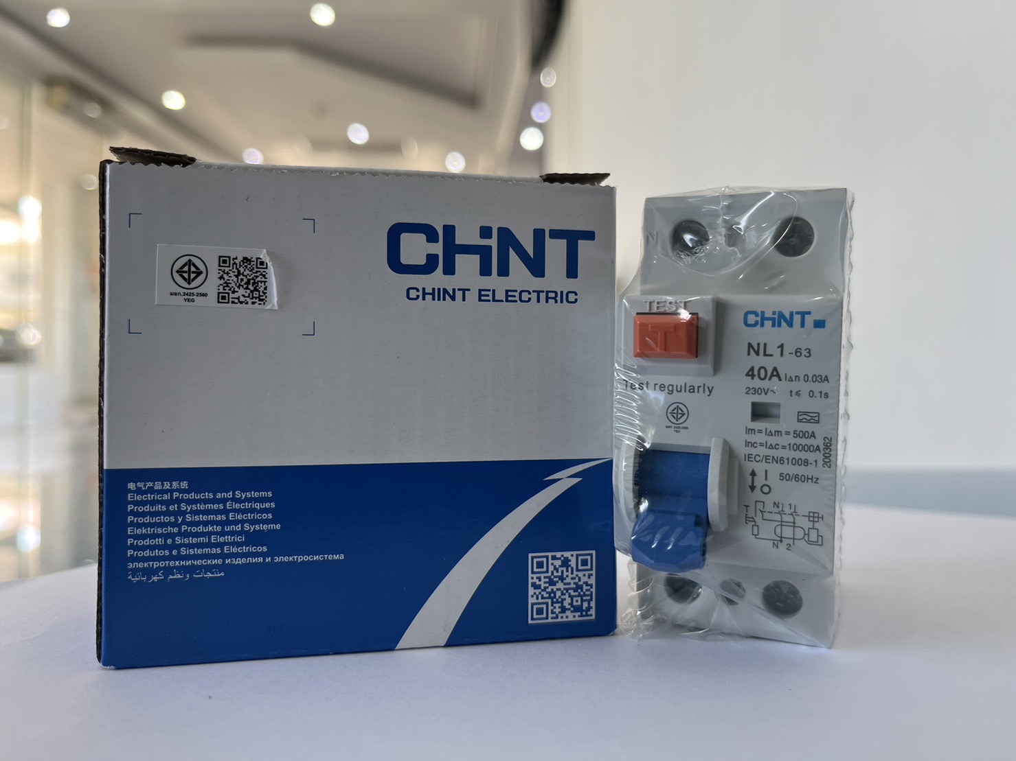 เบรกเกอร์กันดูด เซอร์กิตเบรกเกอร์ กันดูด Breaker RCCB รุ่น NL1-63 40A 2P Type A 30ma A (10 KA)