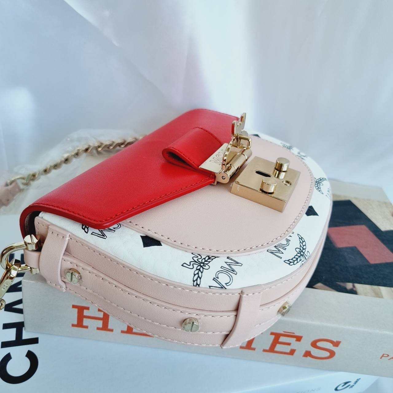 New MCM Patricia Mini Visetos Crossbody Bag