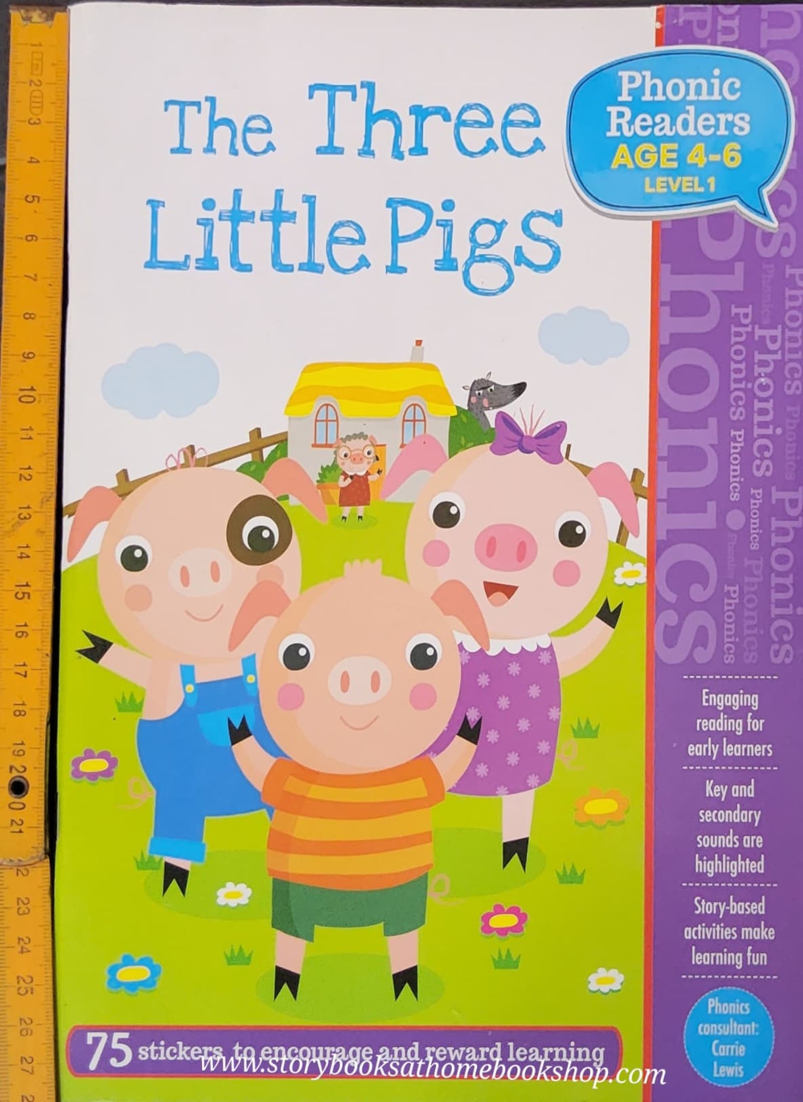 หนังสือนิทานปกอ่อน ** 🍅🍓THE THREE LITTLE PIGS :PHONIC READERS AGE 4-6 LEVEL1