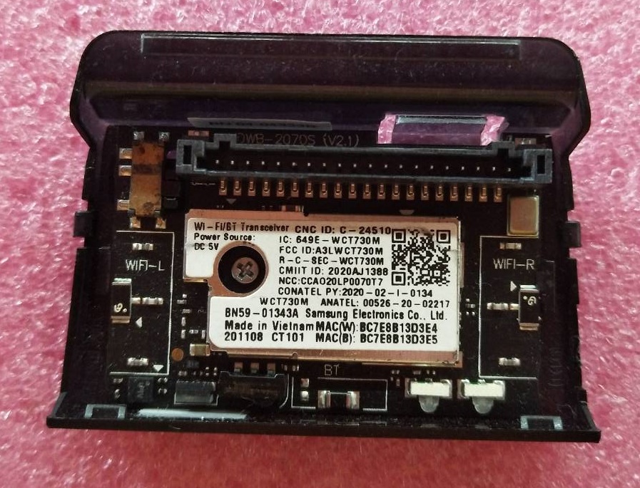ชุดตัวรับสัญญาณWI-FI/ตัวรับรีโมทย์ ทีวีซัมซุงของแท้ถอดจากเครื่อง รุ่น QA65Q70TAKXXT พาร์ท BN59-01343A