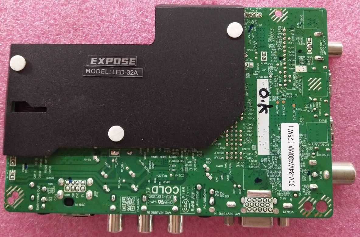 เมนบอร์ดทีวี Expose ของแท้ถอดจากเครื่อง รุ่นLED-32A พาร์ทบอร์ดTP.SK105A.PB805(N)