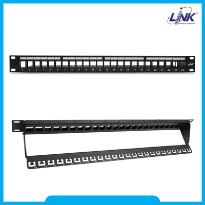 Unload PATCH PANEL 24 PORT (1U) w/lable, support แผง RJ 45 เปล่า w/lable & support