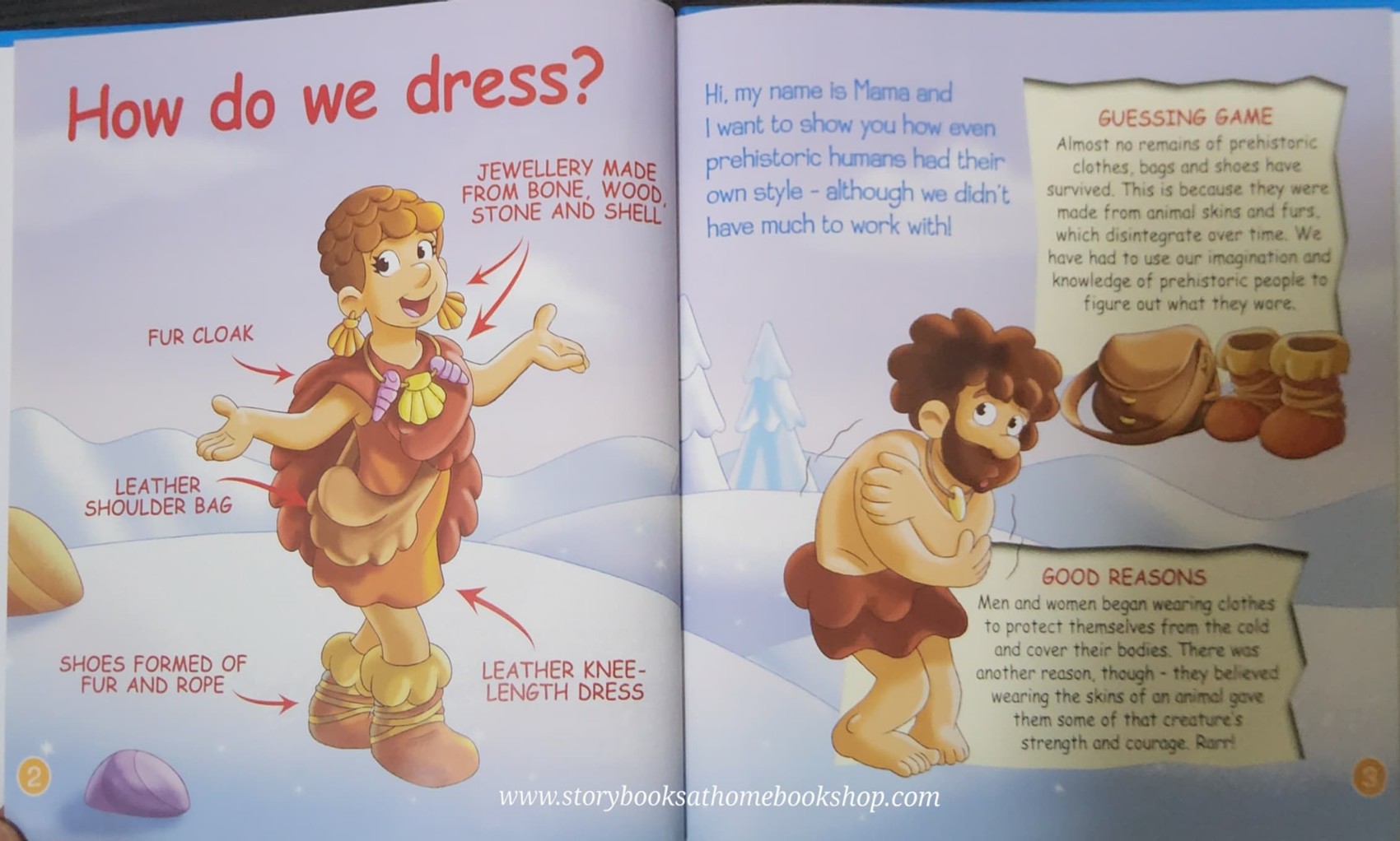 หนังสือนิทานปกแข็ง** 🍅🍓DINOSAURS&FRIENDS READ.LEARN.PLAY:PREHISTORIC CLOTHS