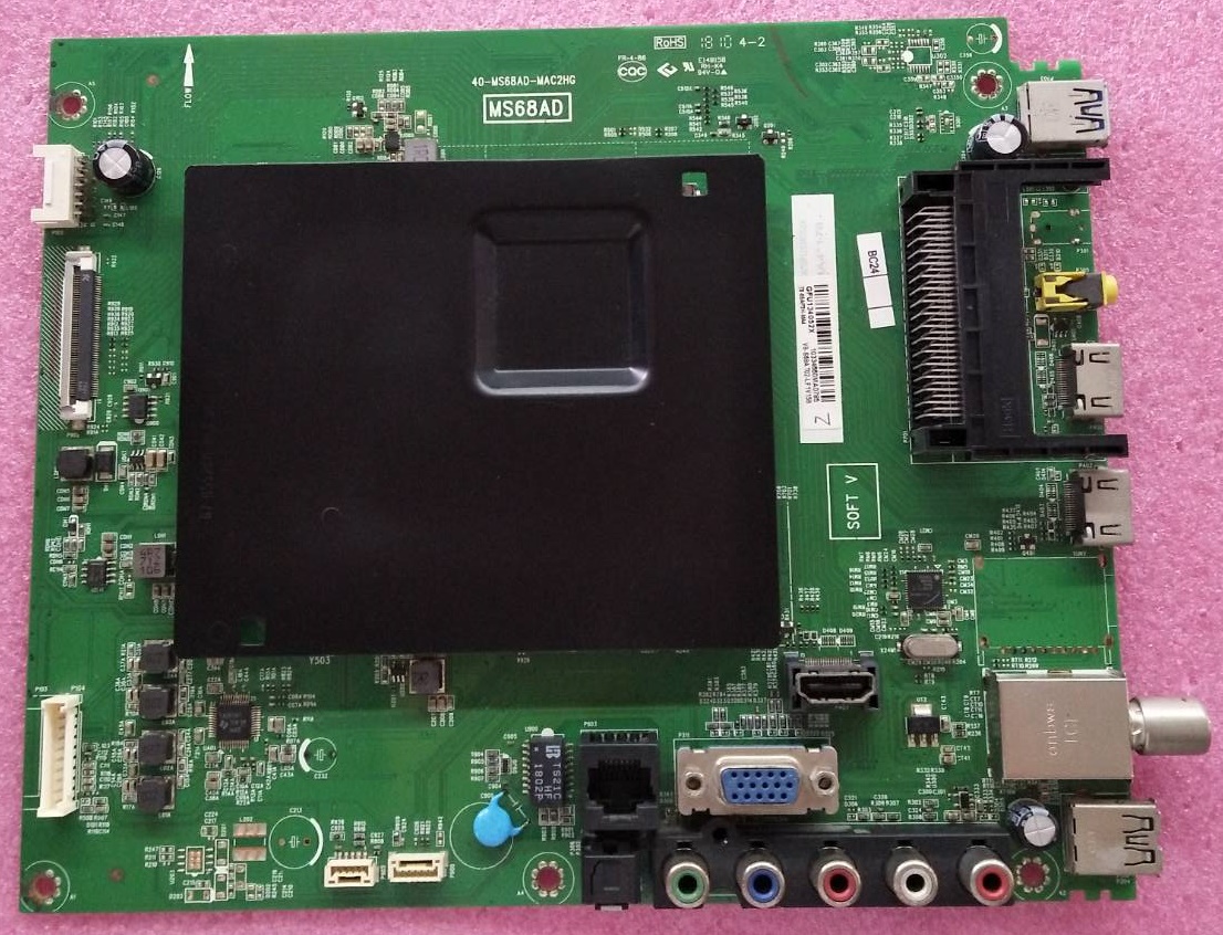 เมนบอร์ดทีวี ทีซีแอล TCL ของแท้ถอดจากเครื่อง รุ่นLED65E7800 พาร์ท 40-MS68AD-MAC2HG เบอร์จอ V650DJ4-QS5 ทีคอนพาร์ท 6201B001U3100