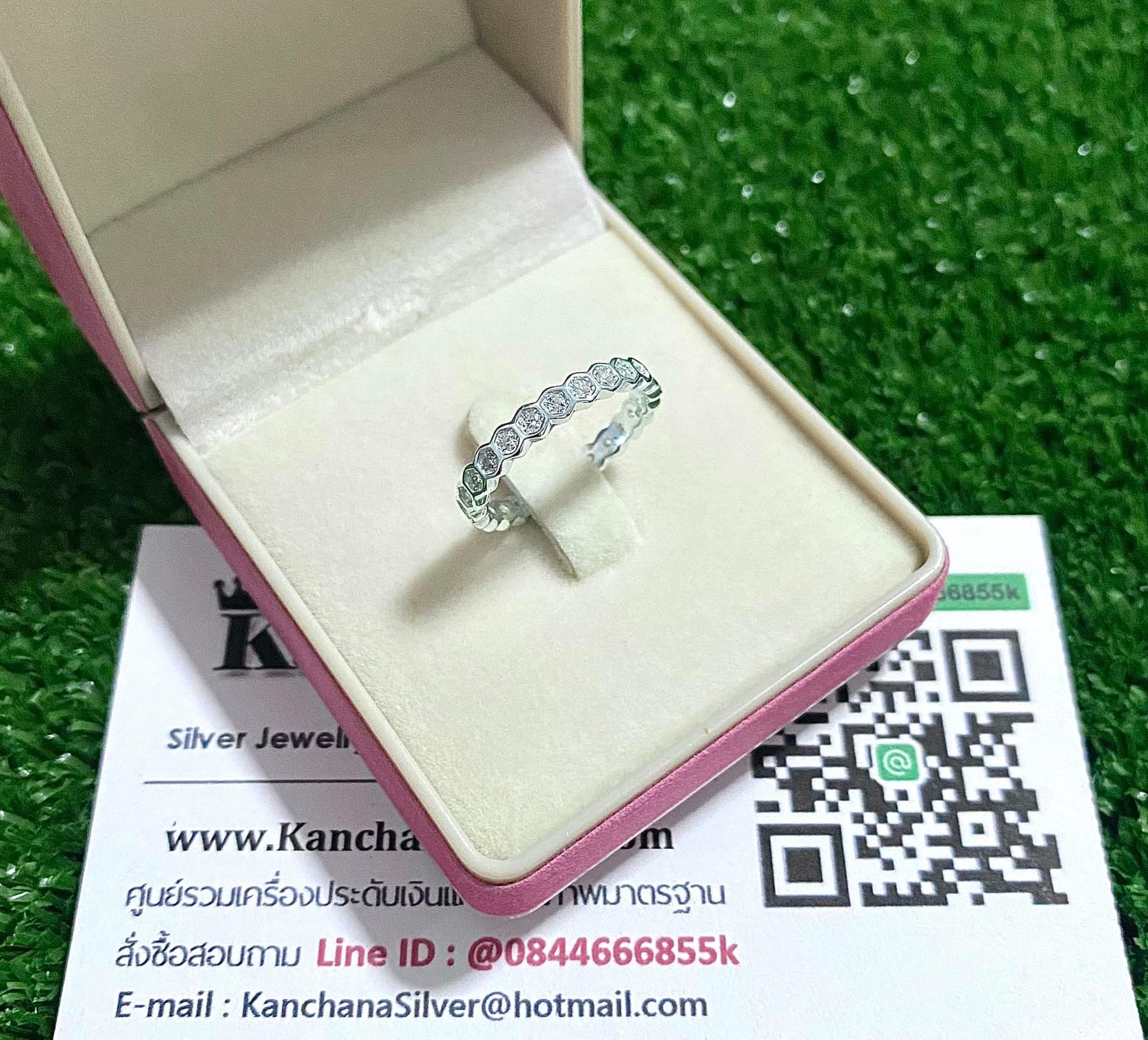 แหวนเงินแท้ ประดับเพชร งานสวยๆ ไซส์ size 49, 52, 59
