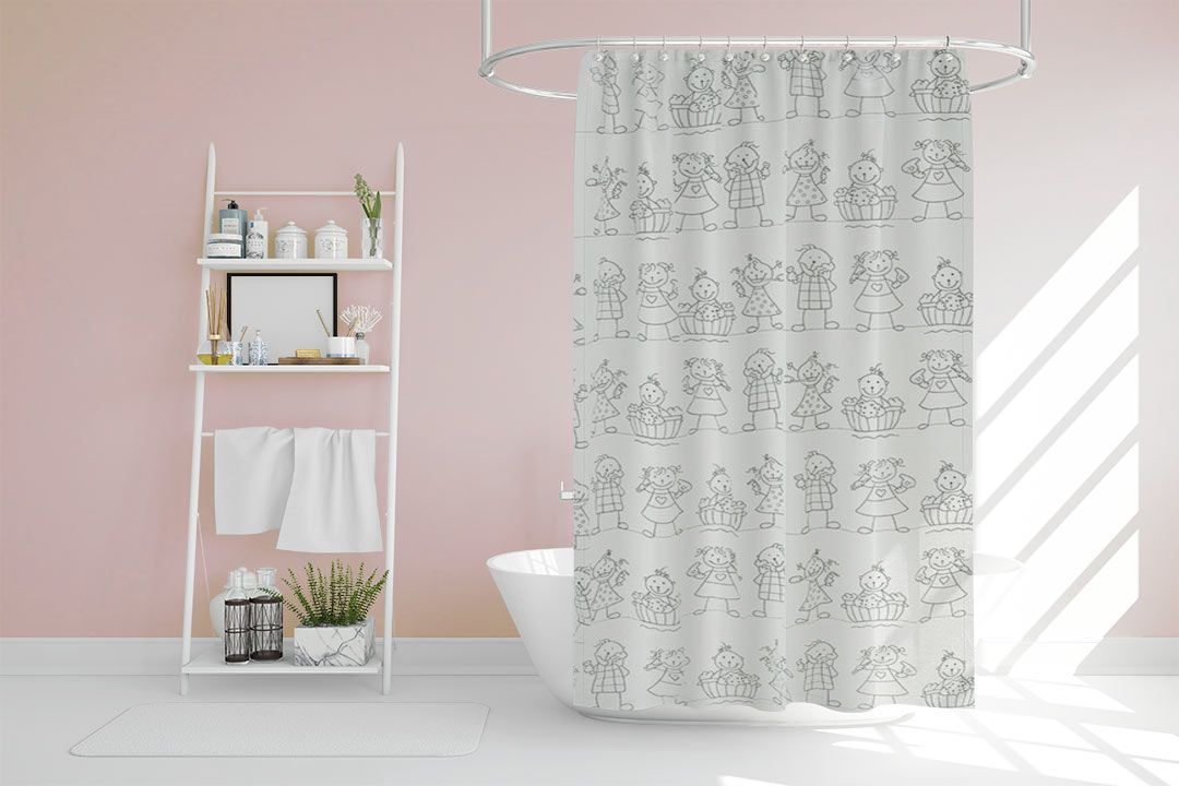Shower curtain ผ้าม่านห้องน้ำ PEVA ม่านห้องน้ำโรงแรม รีสอร์ท 180x220cm