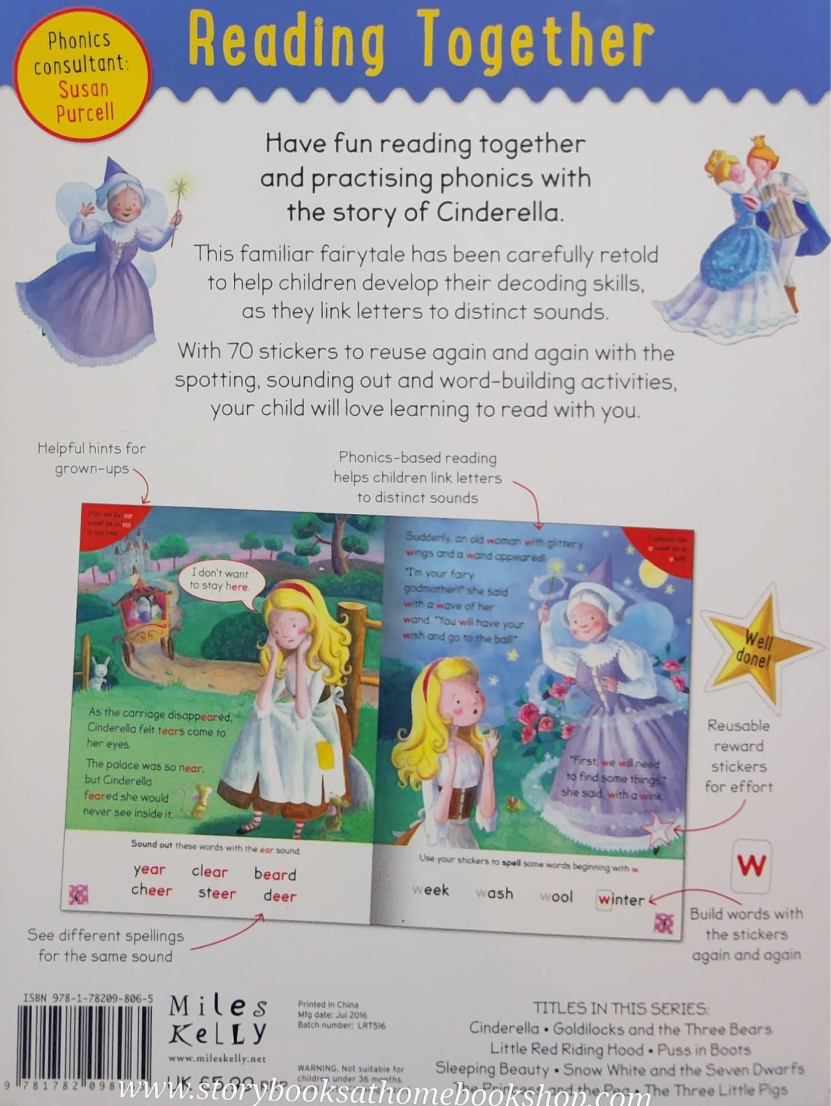 หนังสือนิทานปกอ่อน** ♥️READING TOGETHER: CINDERELLA WITH STICKERS♥️