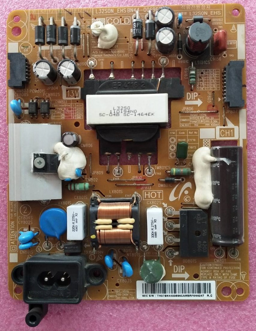 POWER SUPPLY SAMSUNG (ซัพพลาย ซัมซุง) อะไหล่แท้/ของถอดพร้อมใช้งาน พาร์ท BN44-00696C ใช้แทนพาร์ท BN44-00696B :BN44-00696A :BN44-00696D ได้เลย (รุ่นทั้งหมดมี 8 ตามที่ระบุไว้ด้านล่าง)