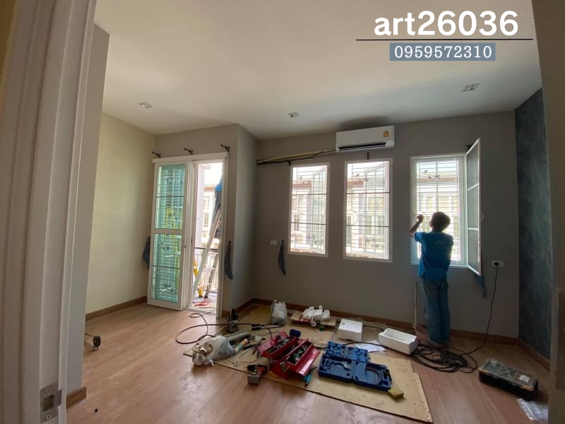 เหล็กดัดโทนสีขาว สวยๆพร้อมมุ้งลวด