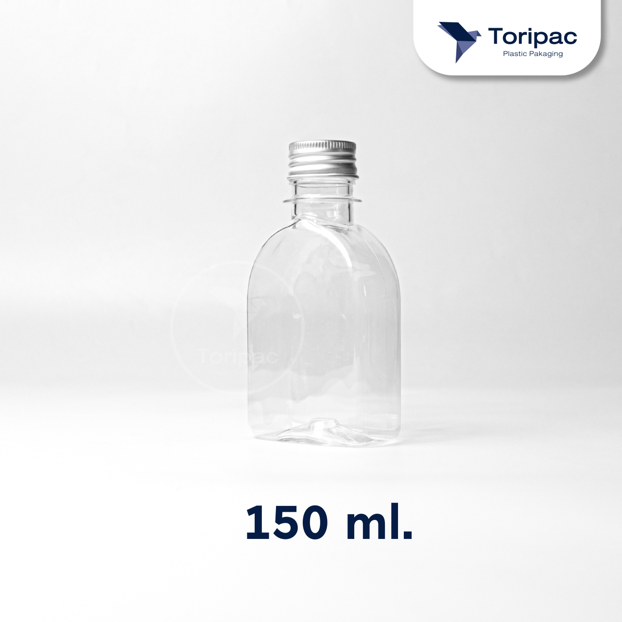 Toripac ขวด PET ขวดแบนโค้ง ขนาด 150,220 ml. พร้อมฝาอลูมิเนียม(50,100,120 ใบ) บรรจุเครื่องดื่ม ขวดน้ำผลไม้ ขวดกาแฟ ขวดน้ำหวาน