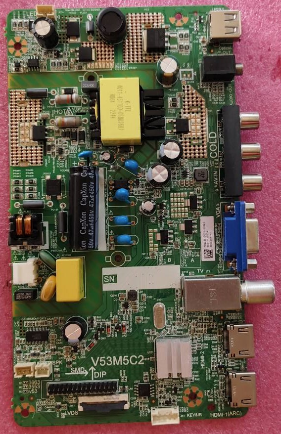 Main Board ACONATIC (เมนบอร์ด อะโคเนติค)อะไหล่แท้/มือสองพร้อมใช้งาน ใช้กับรุ่น 32HA503AN พาร์ทV53M5C2 ทีบาร์ST3151A07-2