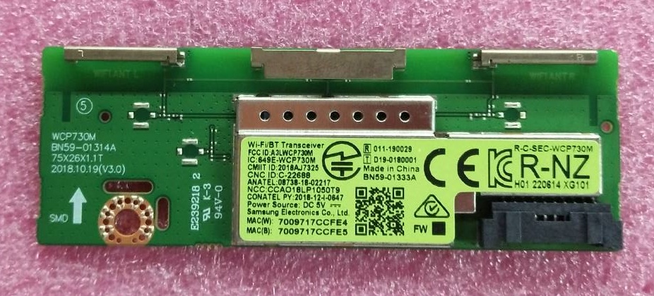 ตัวรับสัญญาณไวไฟทีวี ซัมซุง SAMSUNG ของแท้ถอดจากเครื่อง รุ่น UA50AU7002KXXT พาร์ท BN59-01333A