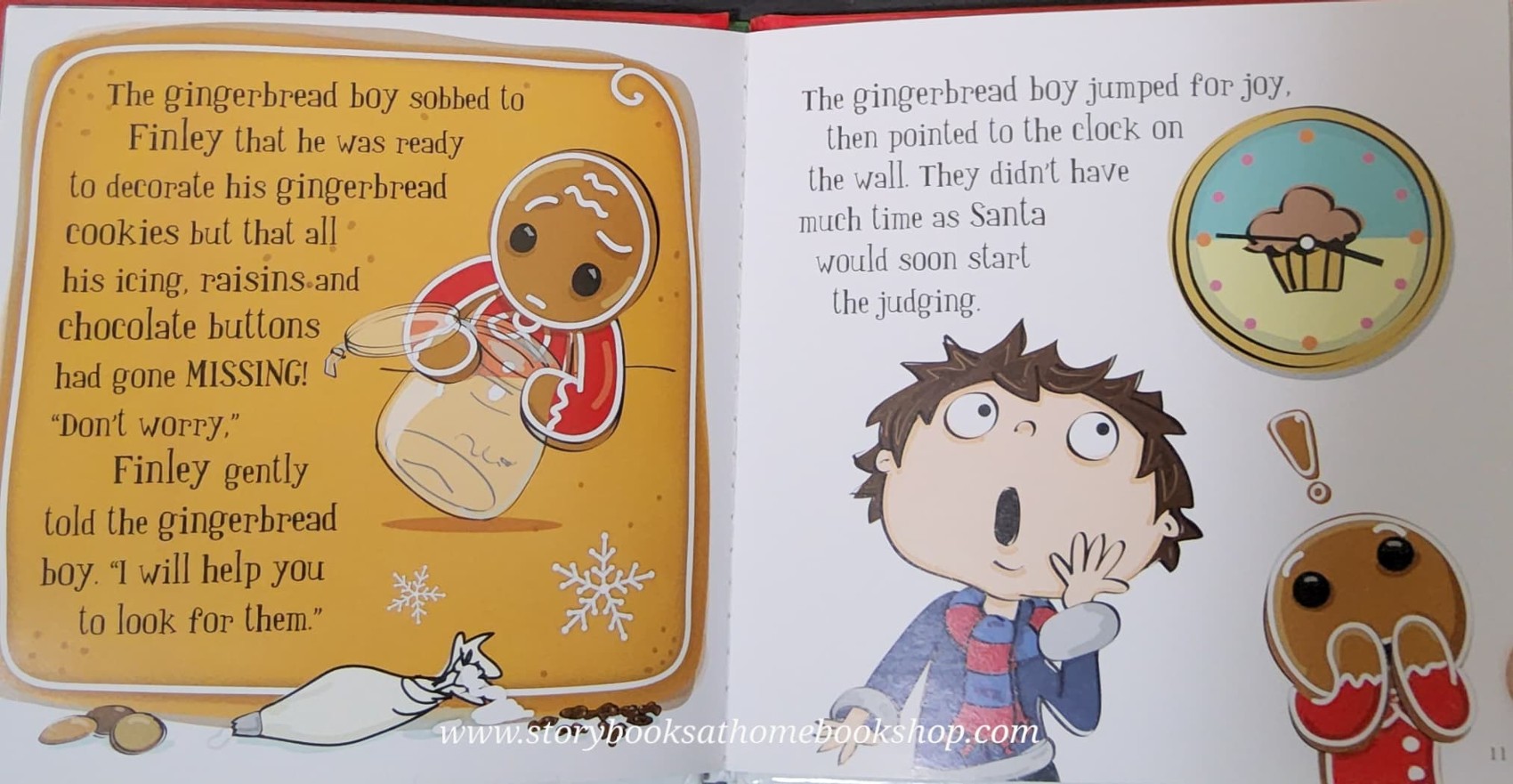 หนังสือนิทานปกแข็ง** 🍅🍅FINLEY HELPS THE GINGERBREAD BOY