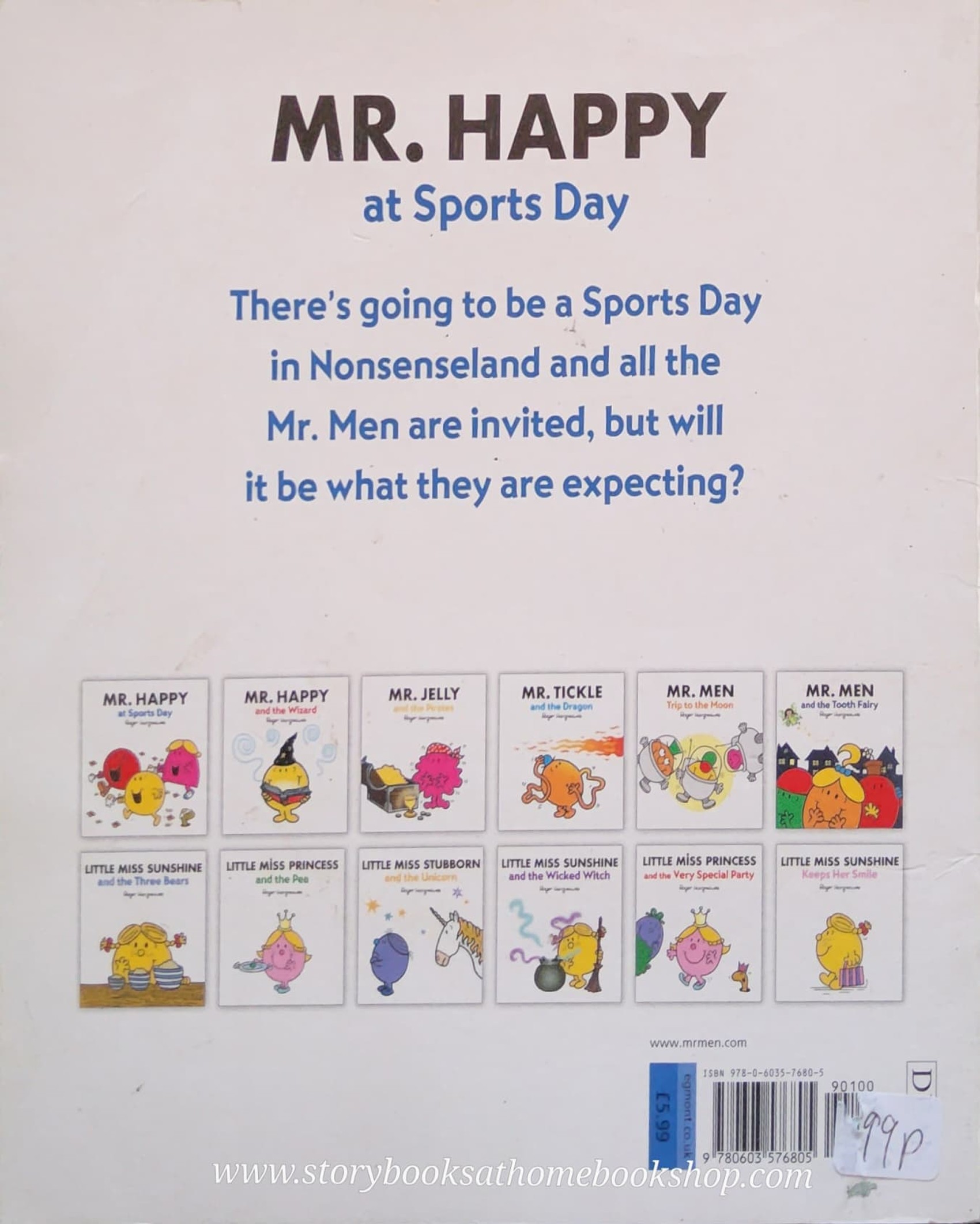 หนังสือนิทานปกอ่อน** 👉LITTLE MISS&MR.MEN👍 🍅🍅MR.HAPPY AT SPORTS DAY by Roger Hargreaues