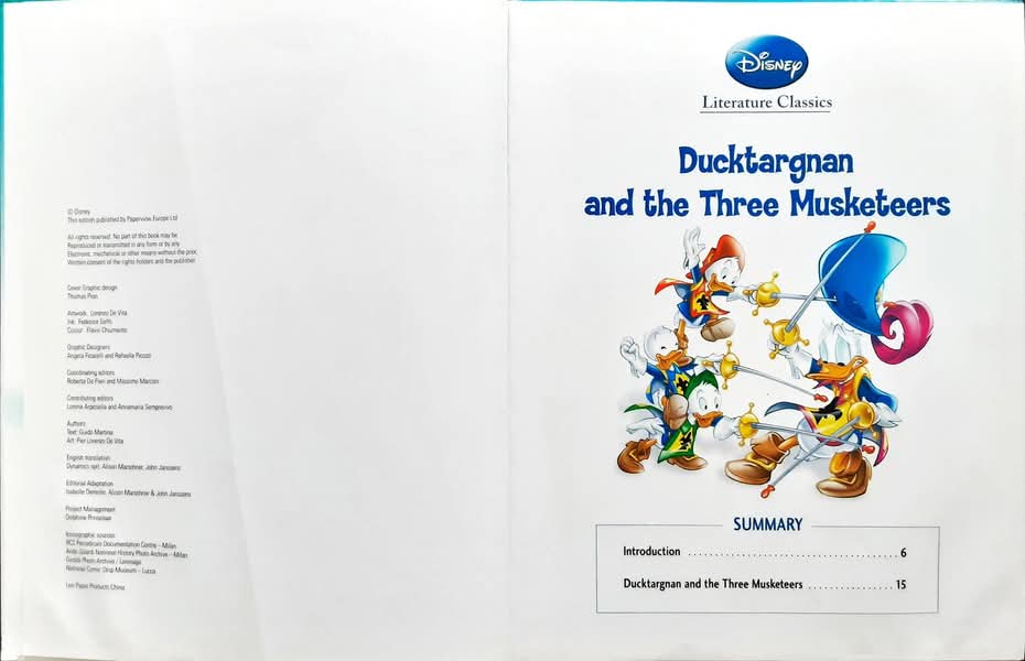 หนังสือนิทานปกแข็ง** 🍅🍓Disney Literature Classics DUCKTARGNAN AND THE THREE MUSKETEERS