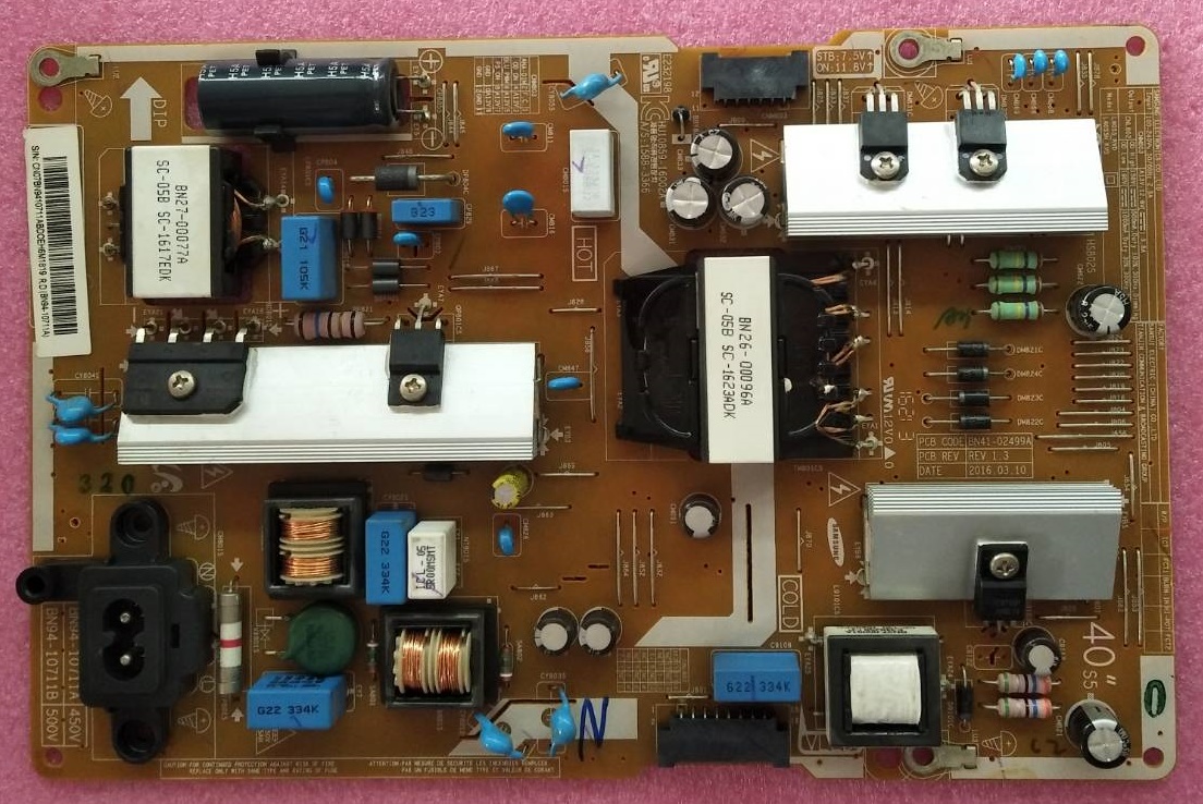ซับพลายซัมซุง (Power Supply Tv samsung) มือสองพร้อมใช้งาน พาร์ท BN94-10711A รุ่น UA43KU6000K UA40KU6000K