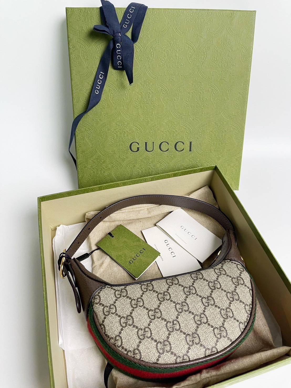 New Gucci ophidia mini shoulderbag Size 7.9 x 5.9 x 2 นิ้ว อุปกรณ์ การ์ด กล่อง ถุงผ้า