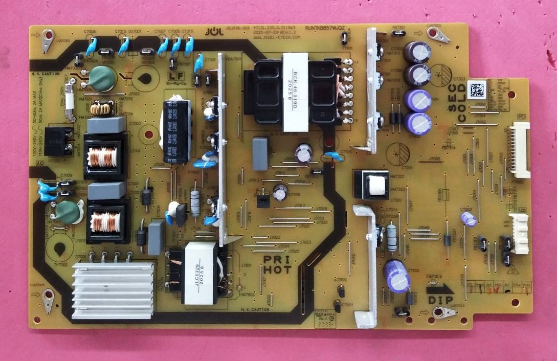 เพาเวอร์ซัพพลายทีวีชาร์ป/ภาคจ่ายไฟทีวีชาร์ป (Power Supply TV SHARP) อะไหล่แท้/ของถอดจากเครื่องใหม่ พาร์ท RUNTKB857WJQZ ใช้กับรุ่น4T-C50BK1X :2T-C50BG1X :2T-C50AE1X :2T-C50AD1X (รุ่นนี้มี 2 เวอร์ชั่นให้เทียบบอร์ดด้วย)