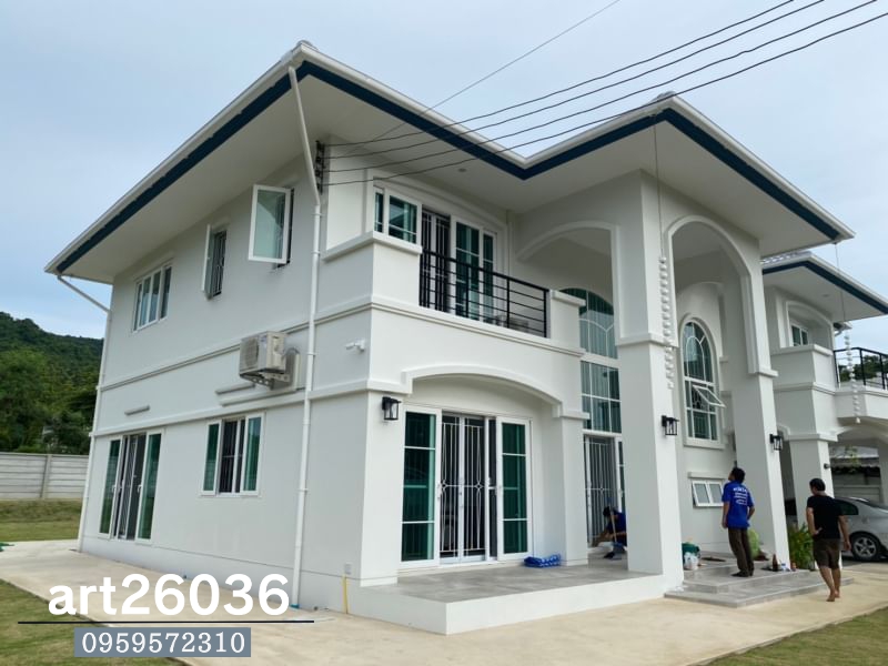 ติดตั้งเหล็กดัดพร้อมมุ้งลวดและกระจกบานเลื่อนสี ติดตั้งทั้งหลัง