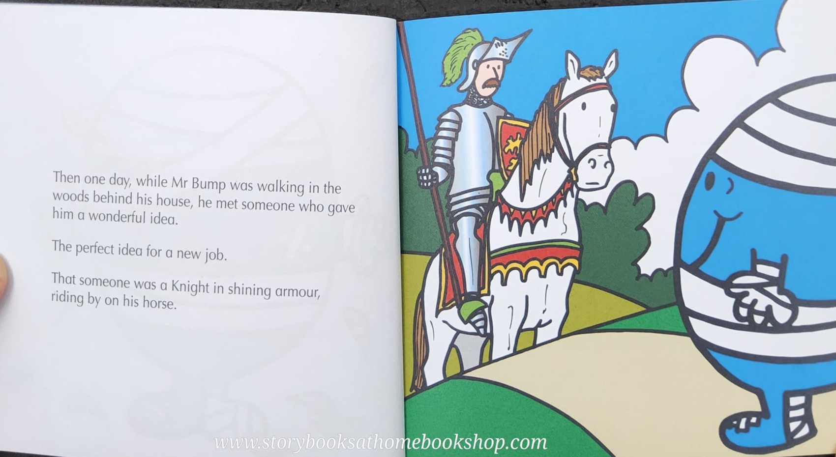 หนังสือ Bestseller Small book** **หนังสือนิทานปกอ่อน** 👉LITTLE MISS&MR.MEN👍 🍅🍅MR.BUMP AND THE KNIGHT by Roger Hargreaues ปกกริทเตอร์