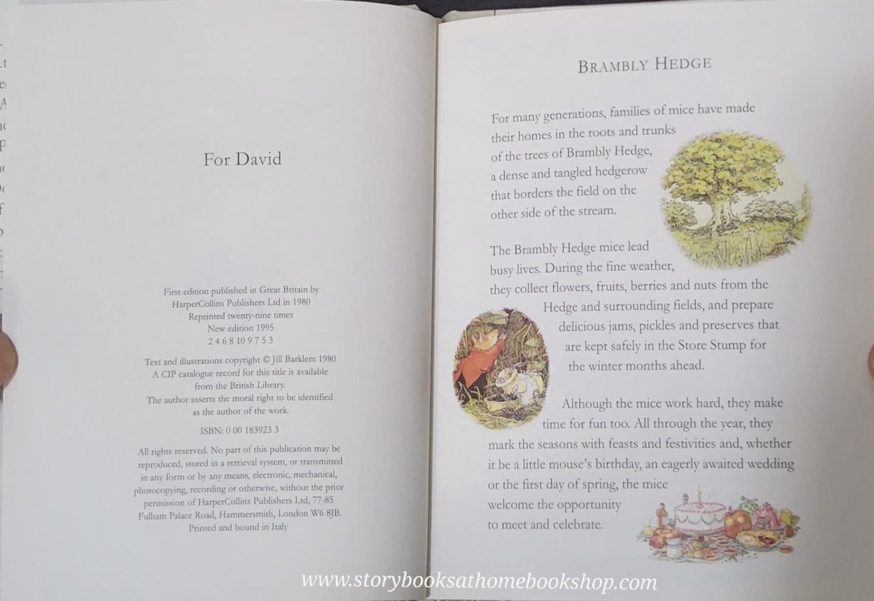 หนังสือนิทานปกแข็ง** 🍅🍓BRABLY HEDGE SUMMER STORY BY JILL BARKLEM