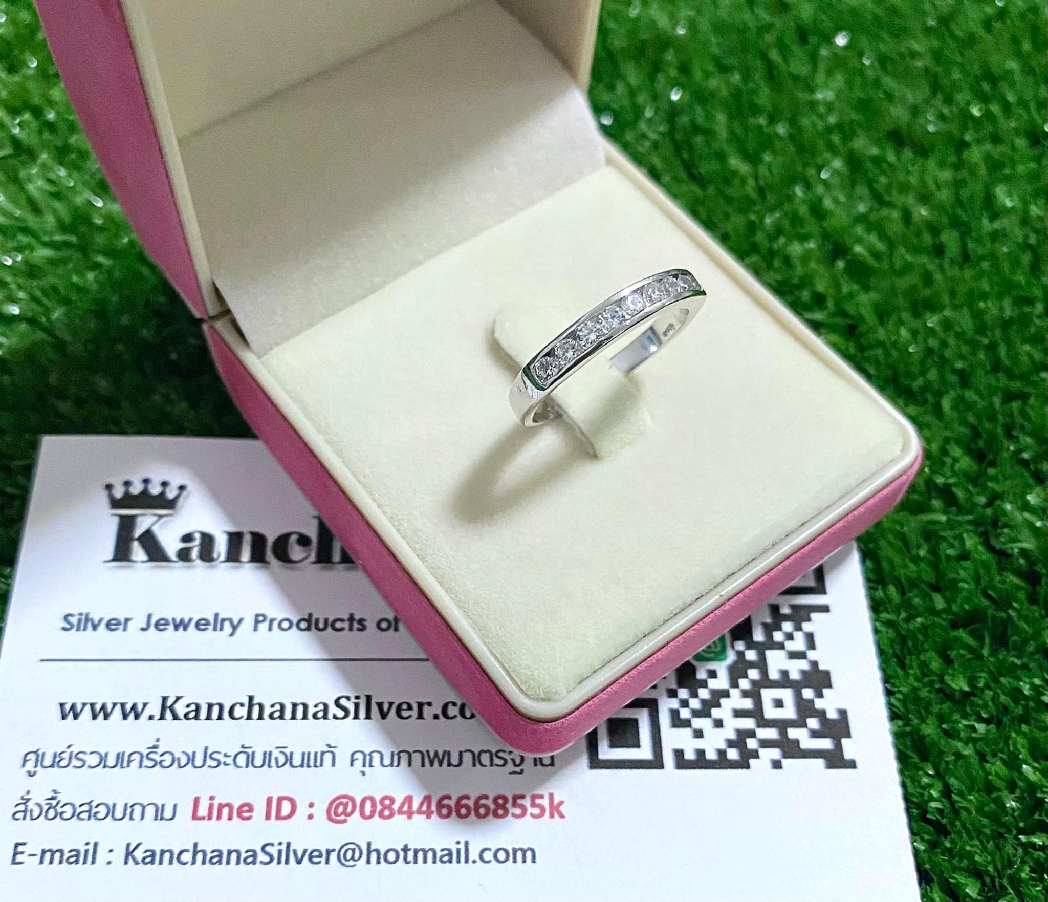 แหวนเงินแท้ ประดับเพชร เคลือบทองคำขาว งานสวยๆ ไซส์ size 49, 50, 51, 52, 53, 54, 55, 56, 57, 58, 59, 60, 61, 62