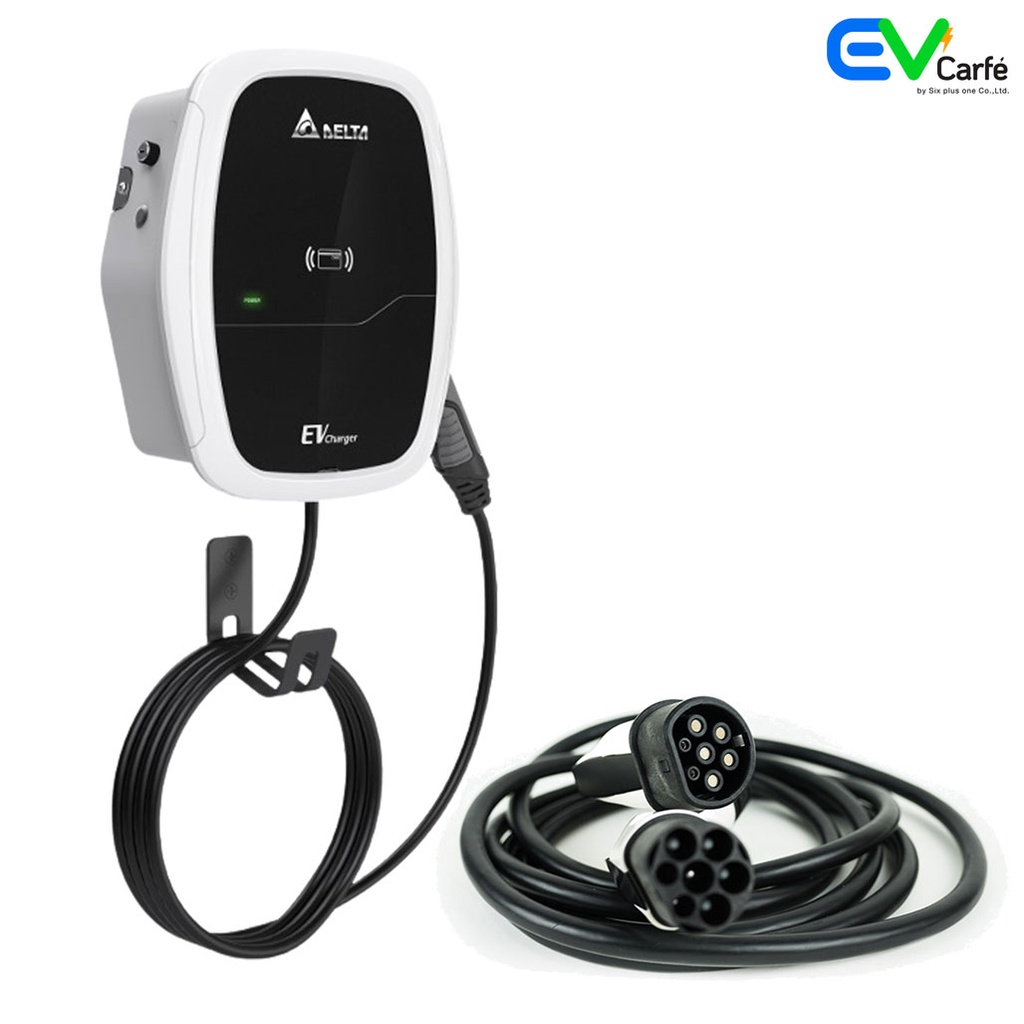 เครื่องชาร์จรถยนต์ไฟฟ้า เครืองชาร์จรถ EV เครื่อง Delta EV Charger AC Mini Plus ขนาด 7.4KW - 32A (1 Phase) ไม่รวมค่าติดตั้ง