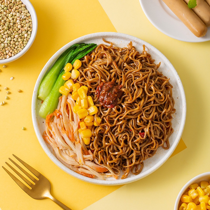 มิสเตอร์จิงโจ้ บะหมี่กึ่งสำเร็จรูป เส้นบัควีท ไม่ทอด ไขมันต่ำ โปรตีนสูง 60g