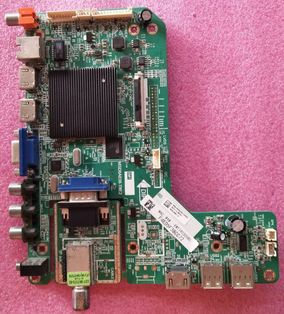 เมนบอร์ดทีวีฟิลลิปส์(Mainboard TV PHILIPS) มือสองพร้อมใช้งาน รุ่น50PUT6002S/67 พาร์ท MSD6A638-T8E2 เวอร์ชั่นT-CON CV500U1-T01-CB-1