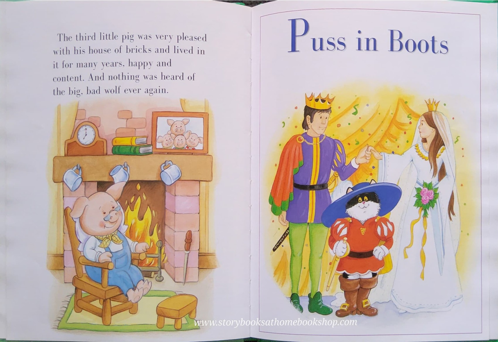 หนังสือนิทานปกแข็ง** ♥️TREASURED TALES 2 IN 1: THREE LITTLE PIGS AND PUSS IN BOOTS