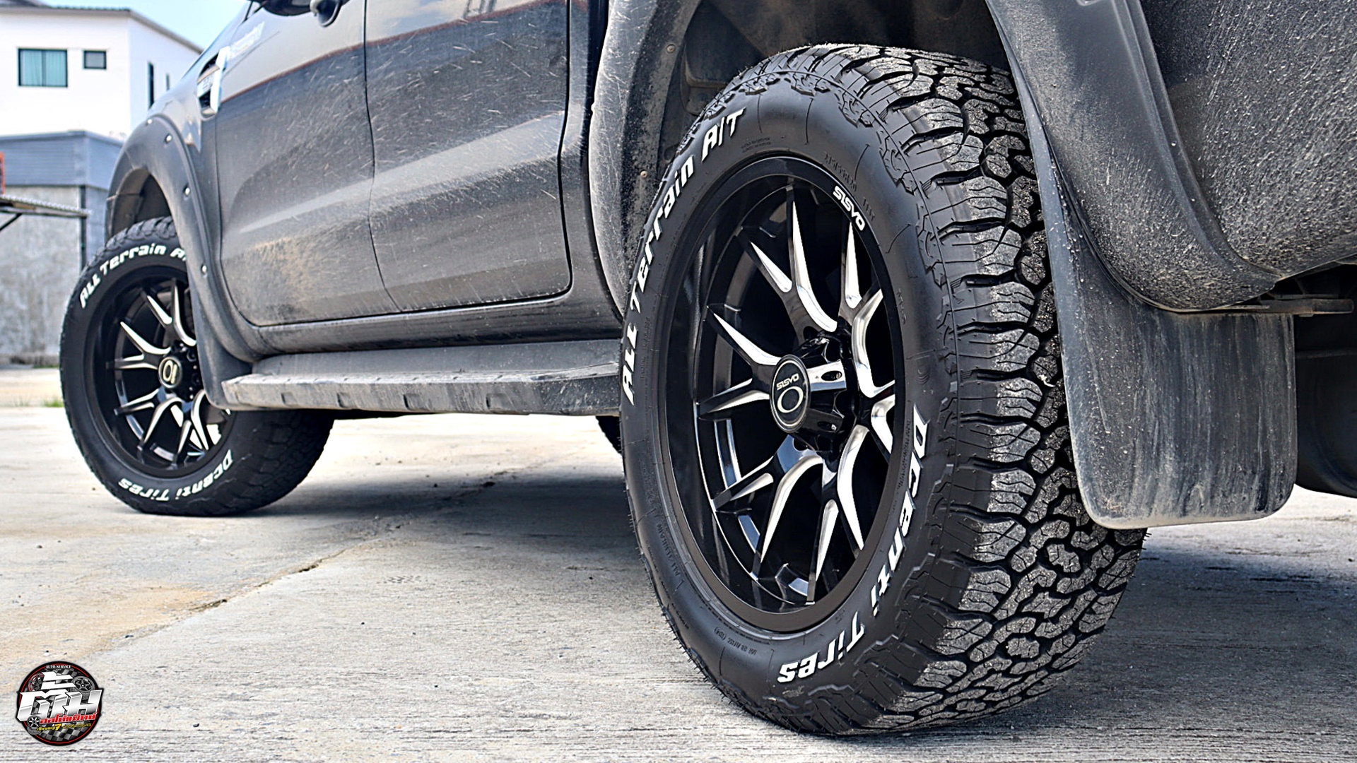 FORD RANGER เปลี่ยนล้อยาง ล้อ Oasis Wheels Marvel 113 ขอบ20นิ้ว ยาง DCENTI AT All-Terrain 275/55R20 113T