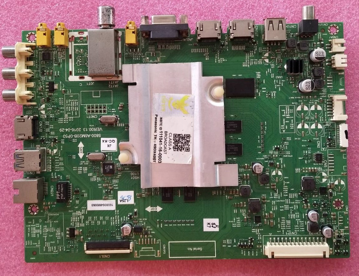 Main Board (เมนบอร์ด) Panasonic (พานาโซนิค) ของแท้ถอดจรากเครื่อง ใช้กับรุ่น TH-49DX400T พาร์ทบอร์ด 5800-A6M20B-0P50