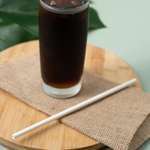 หลอดกระดาษสีขาวชนิดหุ้ม ขนาด 6x250 มม. Paper Straw 6x250 mm.