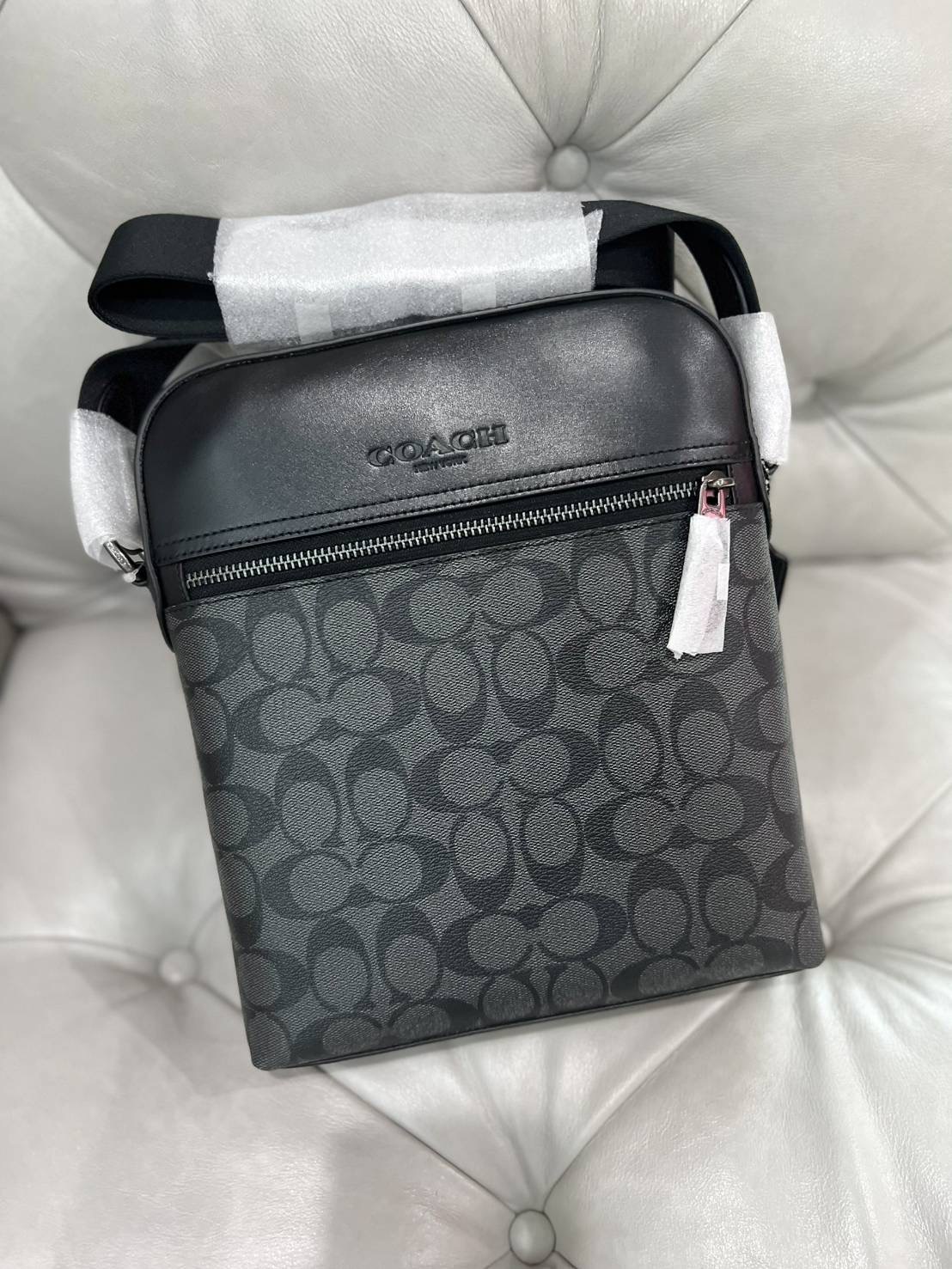 New COACH HOUSTON FLIGHT BAG IN SIGNATURE CANVAS