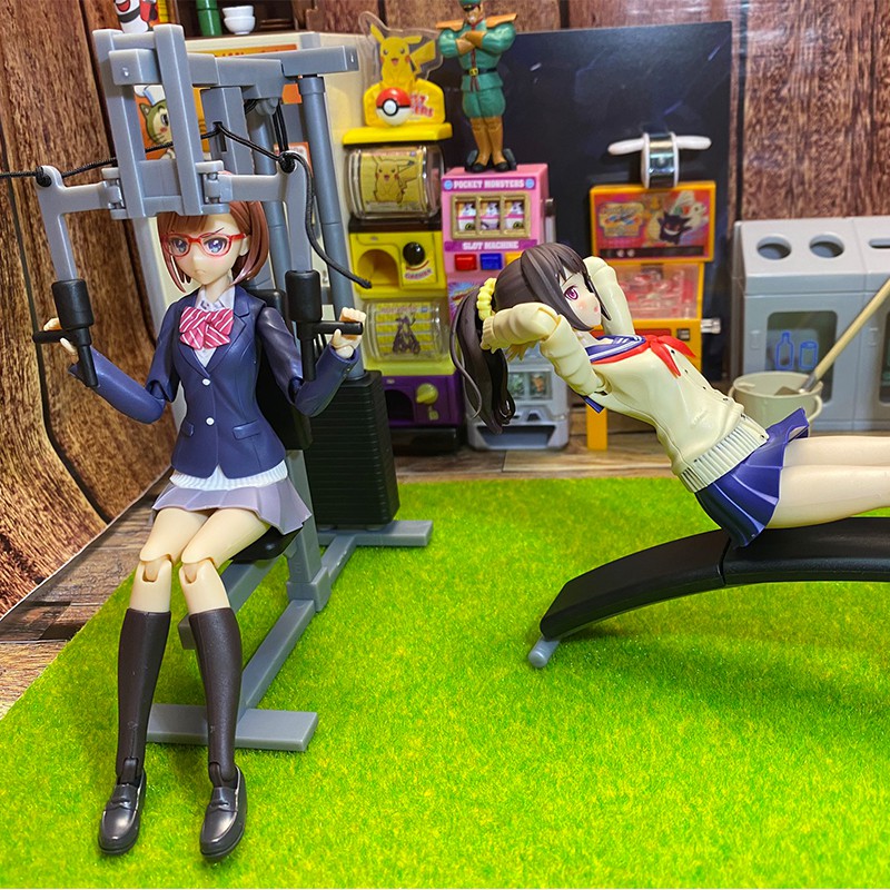 กาชาปอง เซท(4ชิ้น) เครื่องออกกำลังกาย ประกอบฉาก ของแท้ ญี่ปุ่น บันได Gashapon Exercise Equipment Scene BANDAI