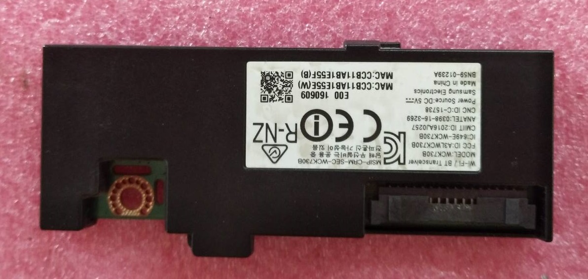 ตัวรับสัญญาณ Wifi ทีวีซัมซุง (SAMSUNG Wi-Fi Module) ของแท้ถอดจากเครื่อง พาร์ทBN59-01239A ใช้กับรุ่นUA65KS9000K และรุ่นอื่นที่พาร์ทตรงกัน