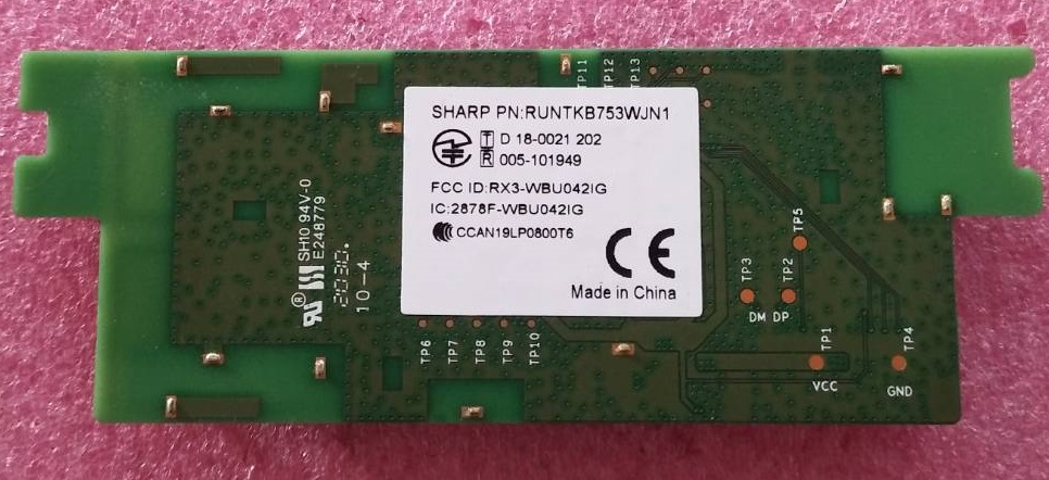 ตัวรับสัญญาน WIFI SHARP (ชาร์ป) อะไหล่แท้/มือสองพร้อมใช้งาน รุ่น 4T-C60BK1X พาร์ท RUNTKB753WJN1