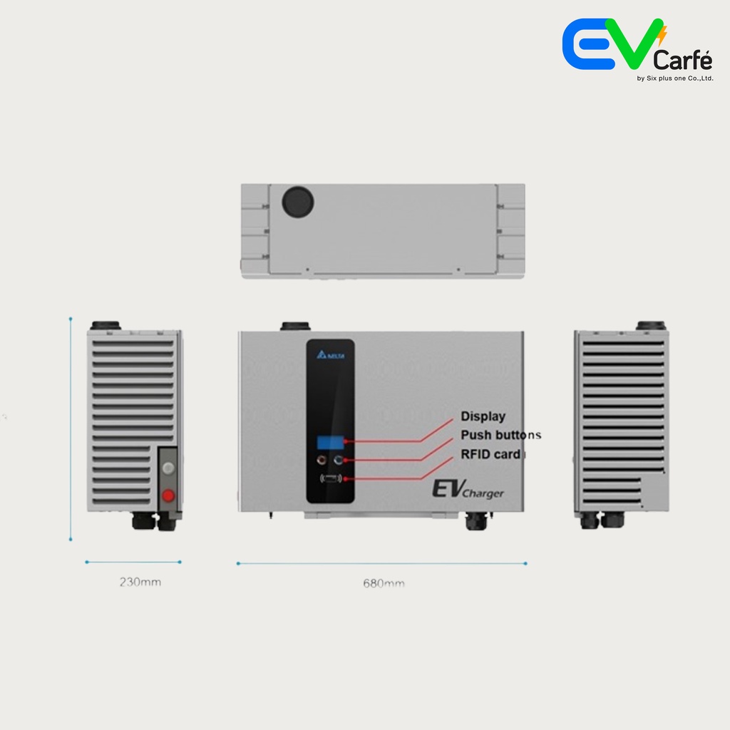 เครื่องชาร์จรถยนต์ไฟฟ้า เครื่องชาร์จรถ EV สถานีชาร์จรถไฟฟ้า EV Charger Delta DC WallBox 25KW เฉพาะเครื่อง ไม่รวมค่าติดตั้ง
