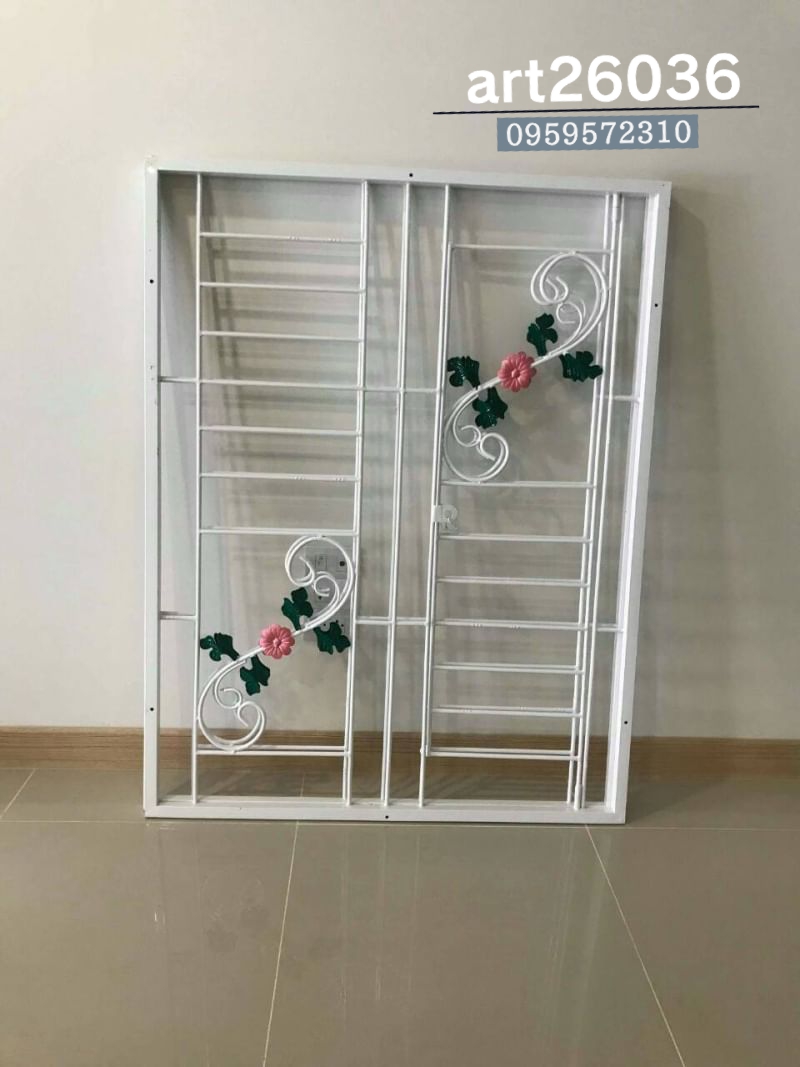 เหล็กดัดพร้อมมุ้งลวด หน้าต่าง ประตู สวยๆ ชมพู