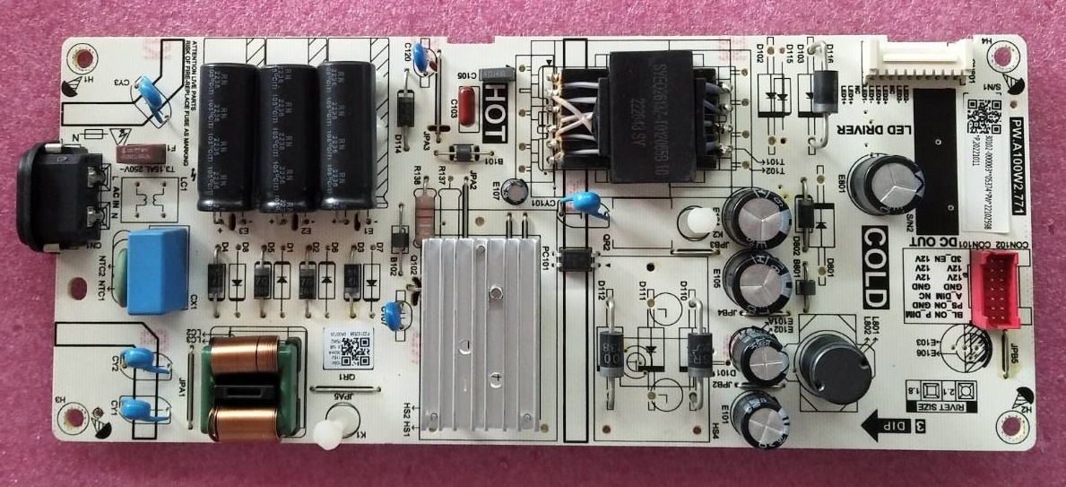 เพาเวอร์ซัพพลายทีวี ทีซีแอล TCL ของแท้ถอดจากเครื่อง รุ่น43P637 พาร์ท PW.A100W2.771