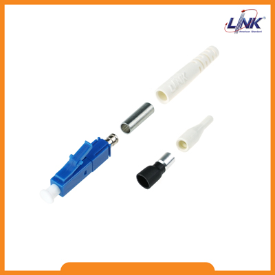 LC Duplex SM, Blue, Zirconia Connector Beige Boot 0.9 & 3.0 mm.