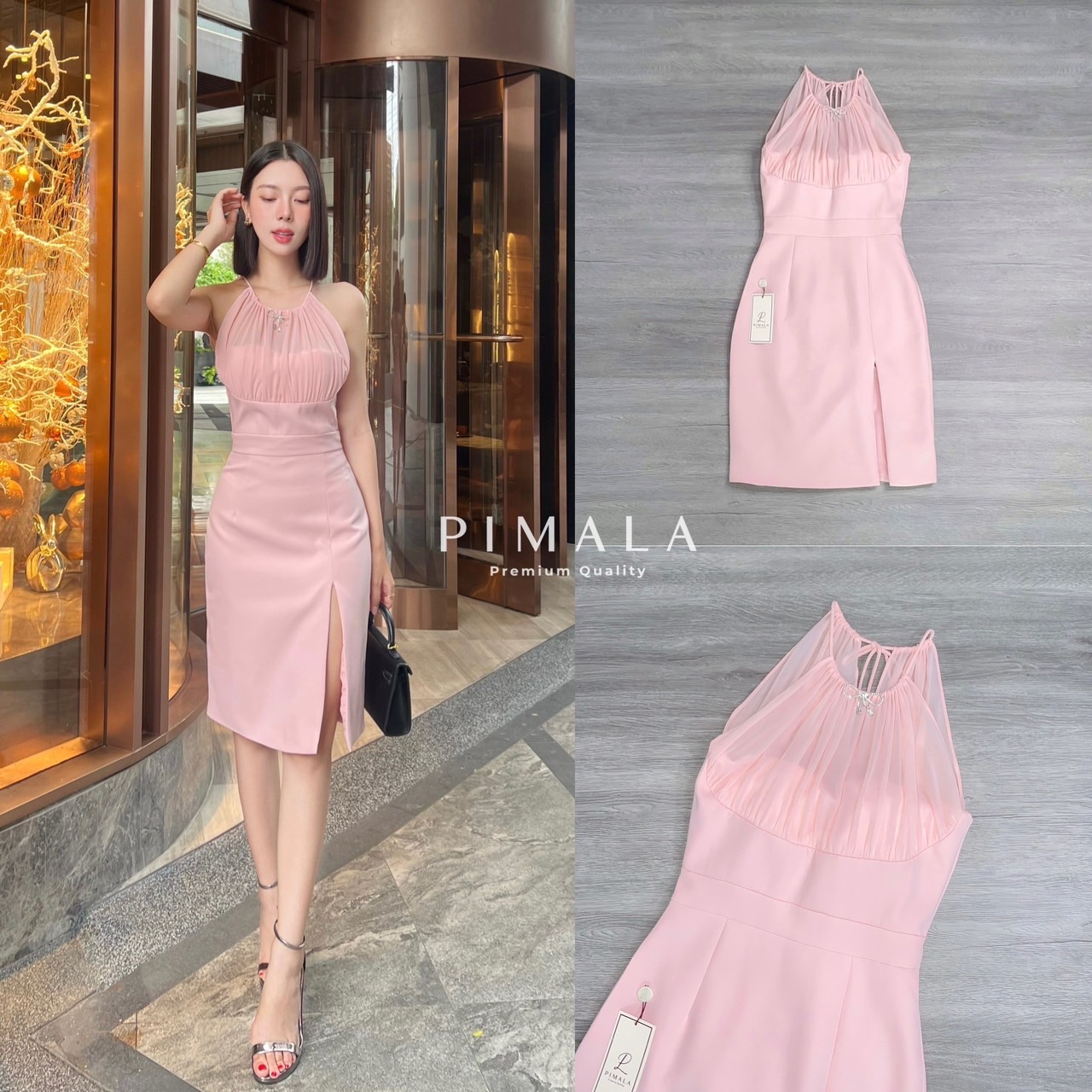 เดรส+เข็มกลัดโบว์เพชรหรู