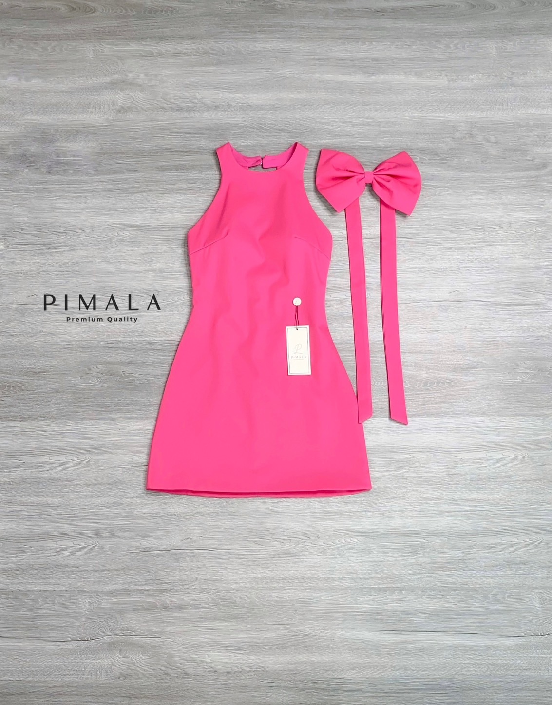 เดรส+เข็มกลัดโบว์ เดรสแขนกุดทรงเรียบๆแต่น่ารักมากกก