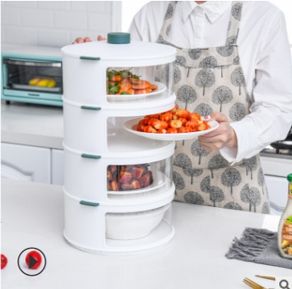Food Storage Shelf ชั้นครอบอาหาร ชั้นเก็บอาหาร 5 ชั้น 24x24x43 cm สีขาว
