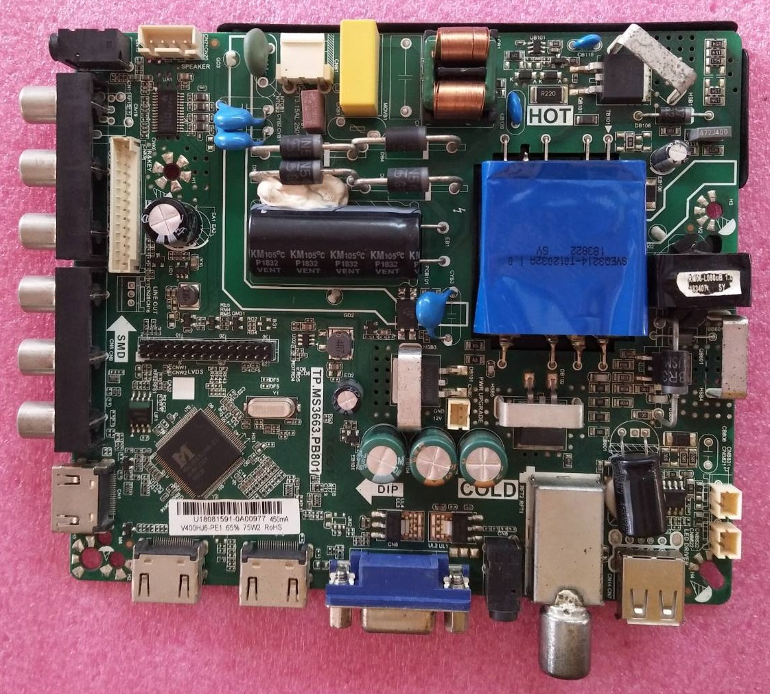 วันบอร์ดทีวี นาโน NANO ของแท้ถอดจากเครื่อง รุ่นLTV-4001 พาร์ทTP.MS3663.PB801 เบอร์ทีบาร์V400HJ6-PE1